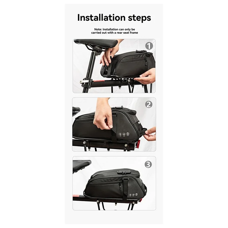 

A84I-Bike Rack Bag Large Capacity Trunk Pannier For Cycling Travel Rear Seat Bag For Bicycle With Combination Lock