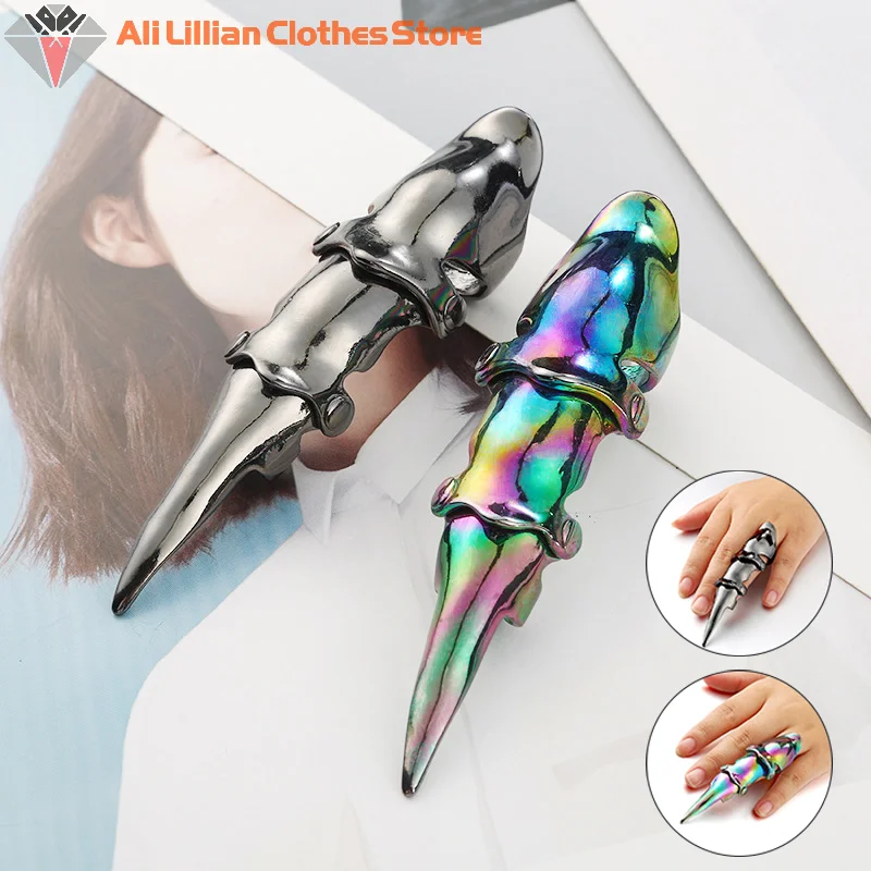 [Star]Dragon Punk Rings Metal Armour Knuckle Joint Full Finger Ring Activity Ring Punk Rock Gothic Cool Party Jewelry Accessor
