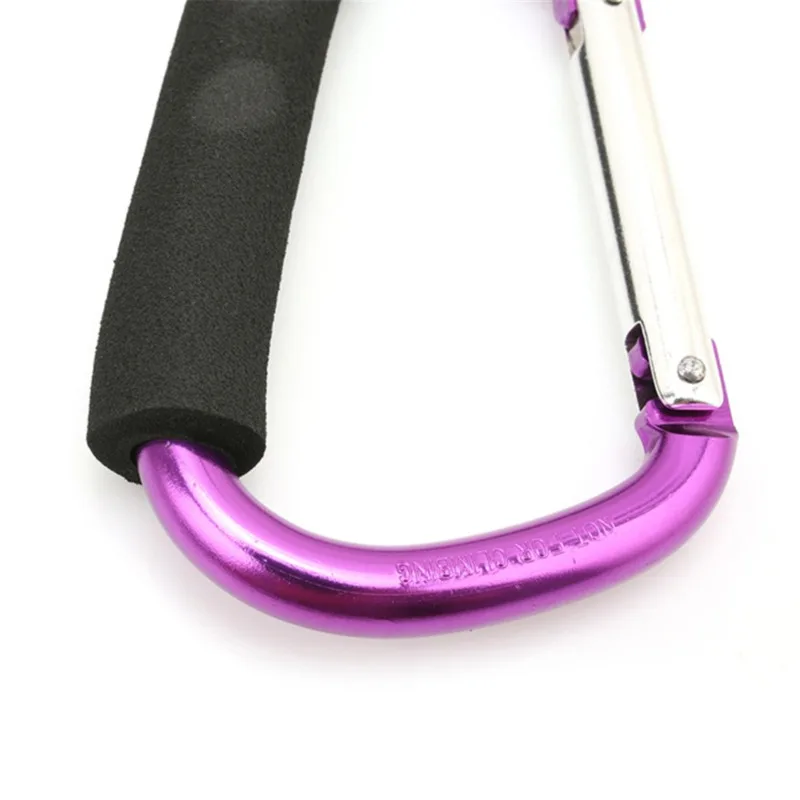 Großer Karabiner, Kinderwagen-Haken, Organizer, Aluminium, D-Ring, Federverschluss, Schlüsselanhänger-Clip, Tragegriff zum Aufhängen von Geldbörsen, Einkaufstaschen – Detail 12