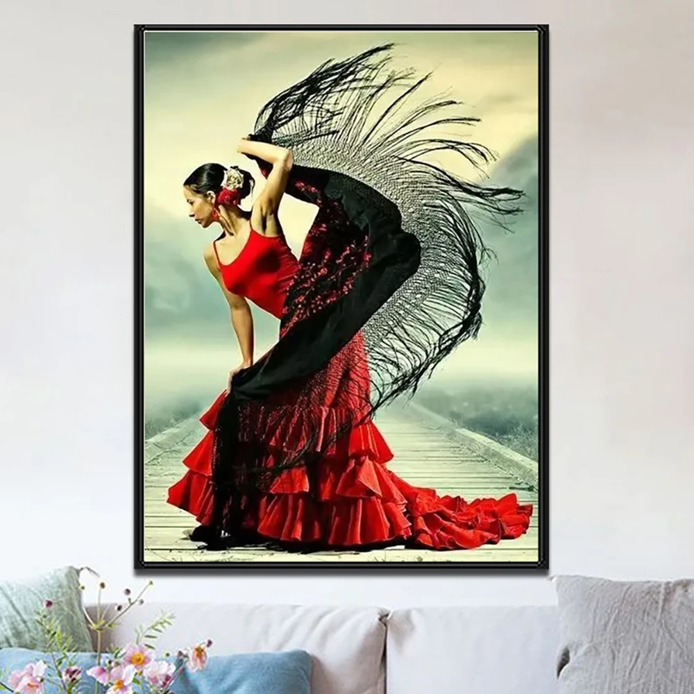 Dancer 5D DIY Diamond Painting Kits Character Cross Diamond Embroidery Picture Full Round/Square Diamond Mosaic Home Decor Gift