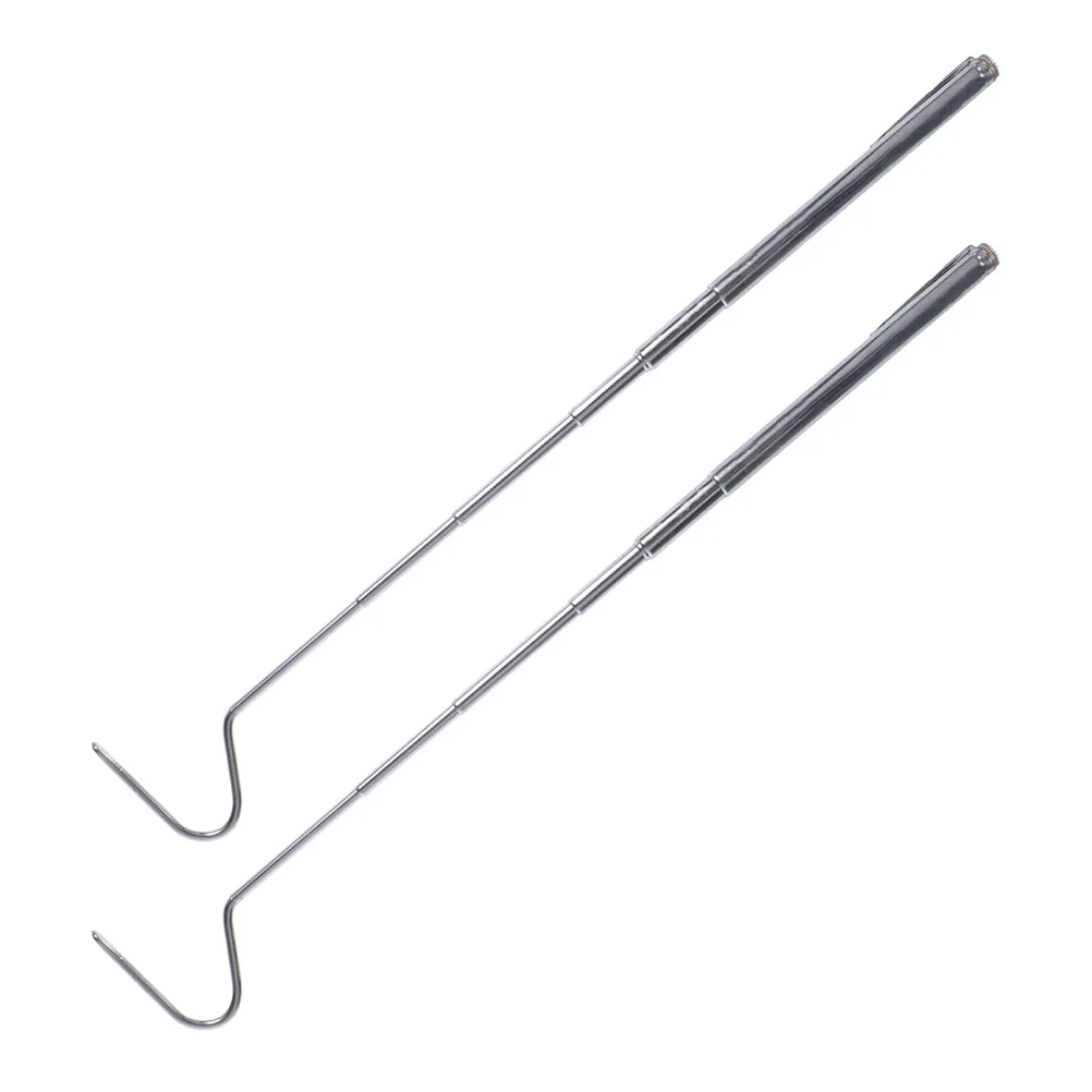 

2pcs Stainless Steel Retractable Snake Hooks Duckbill Head Durable Shaft Reptile Tool Pocket Size Pet