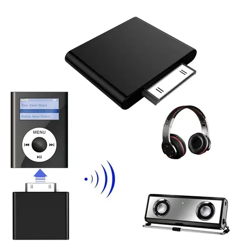 30pin Bluetooth-compatible Transmitter 40mA Wireless Audio Adapter Black/White Receiver Adapter Professional for Ipod