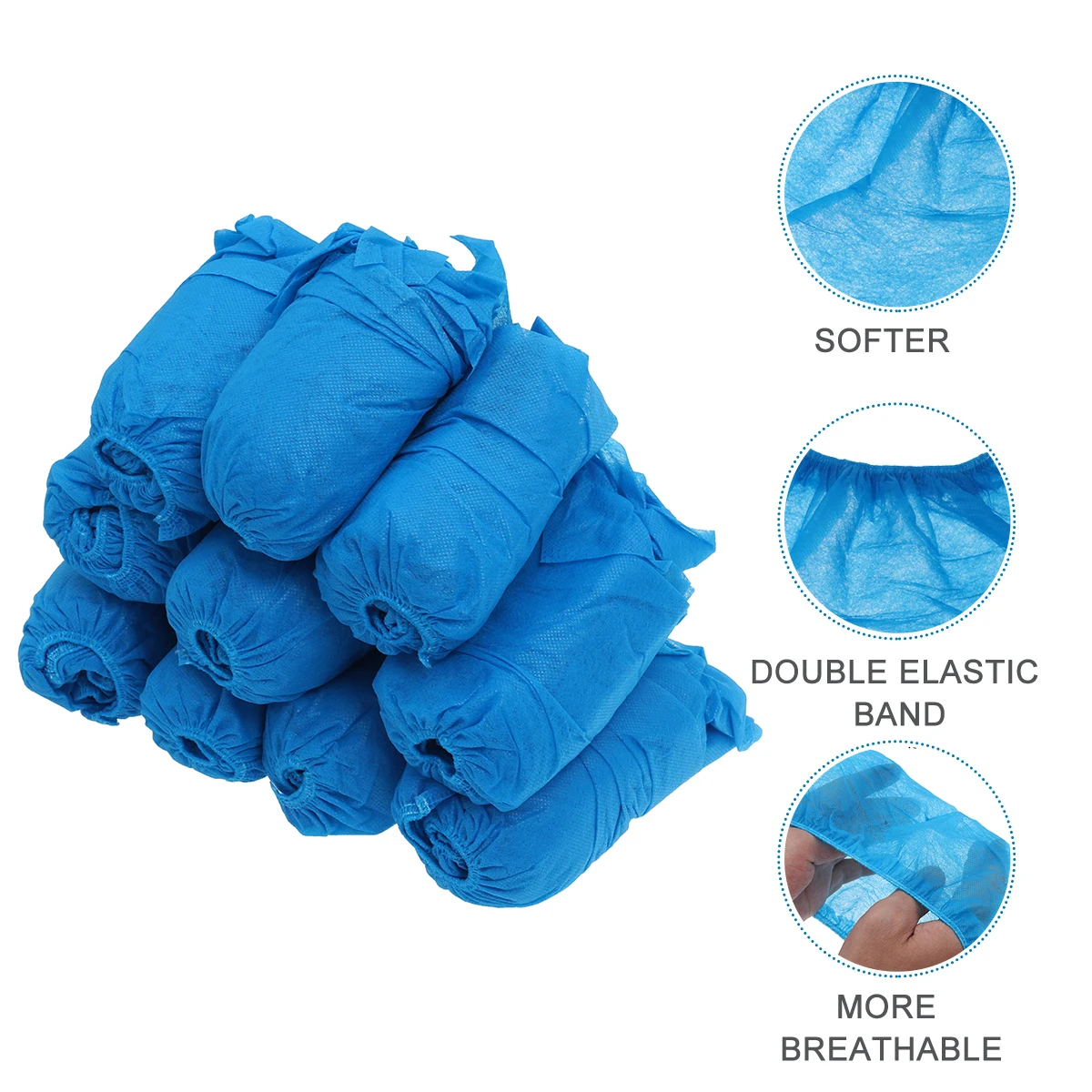 

100 Pcs Dustproof Shoe Covers Non Slip Anti Shoes Disposable Blue Men and Women