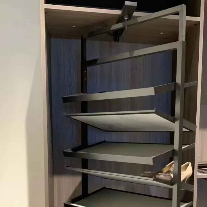 

180 degree rotating shoe rack 8 10 12 shelf leather layer metal rotating shoe rack