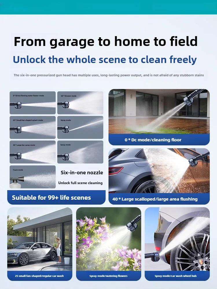 

Wireless car washing machine high pressure water gun household artifact 2025 new electric super pressurization