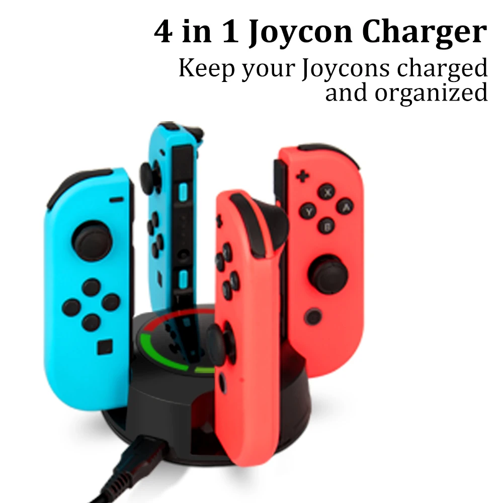 4 in 1 Charging Station with LED Indicator for Nintendo Switch Joy-Con, NesBull Switch Joy-Con