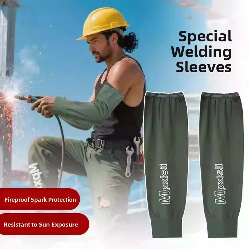 

Летние мужские рабочие перчатки из ледяного шелка для сварки и строительных работ, износостойкие защитные рукава-перчатки с раздельными пальцами