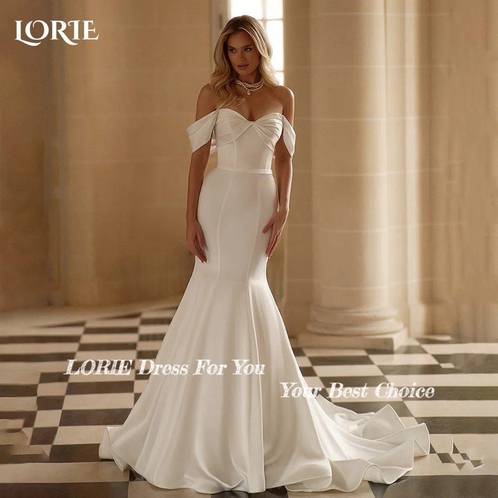 LORIE-vestido de novia con hombros descubiertos, vestido de novia sirena sin tirantes y espalda descubierta, vestido de novia personalizado, vestidos de novia con forma de corazón