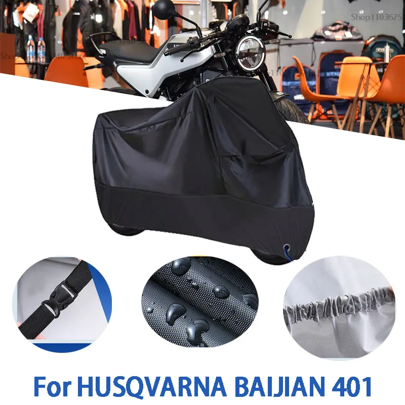 

Motorcycle Full Covers For HUSQVARNA BAIJIAN 401 Car Outdoors Sun Protection Dust No Ear Thickened Oxford Clothcover Accessories