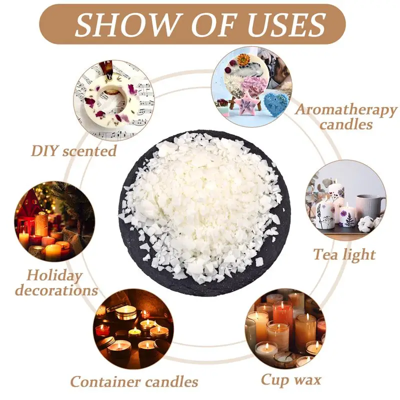 50-1000g Natural Pure Soy Wax Flake Scented Candle Raw Material 100% No Additives DIY Candle Making Handicraft Candles Crafts view 4