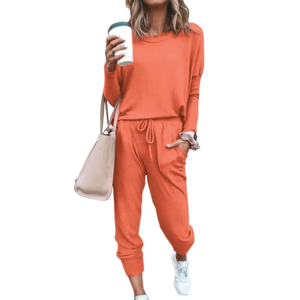 Women Autumn Casual Tracksuits 2023 Solid Color Loose Pullover Hoodies Two Piece Set Female Long Sleeve Tops Pants Sportswear