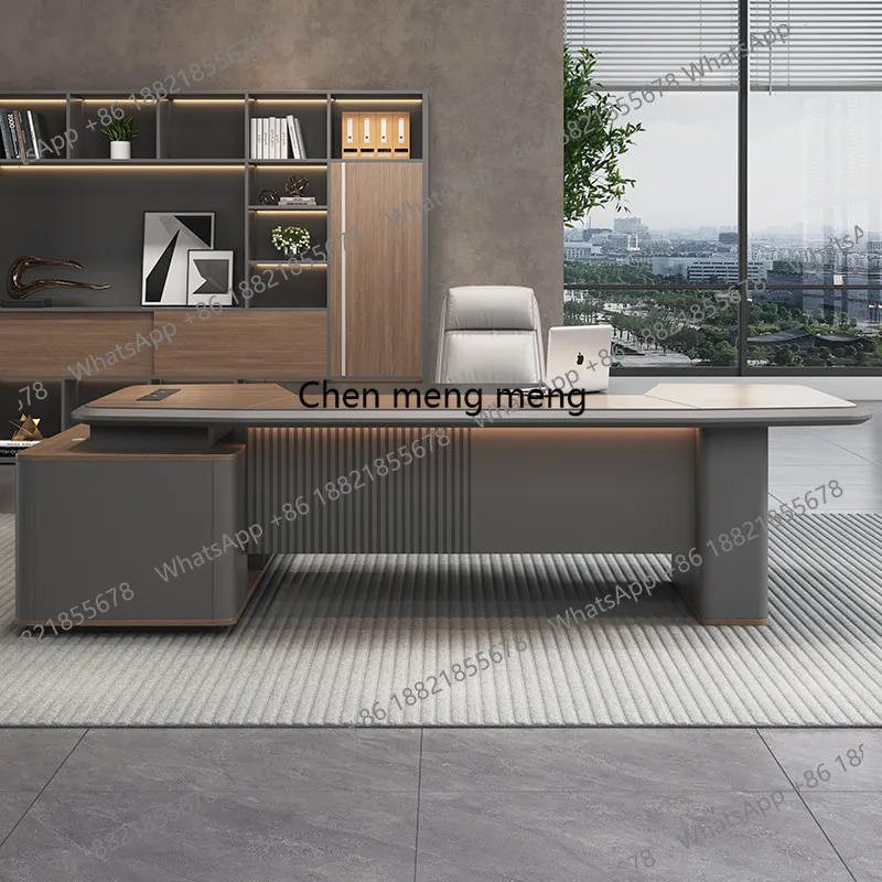 

Simple modern chairperson's desk, light luxury desk manager's office desk and chair combination
