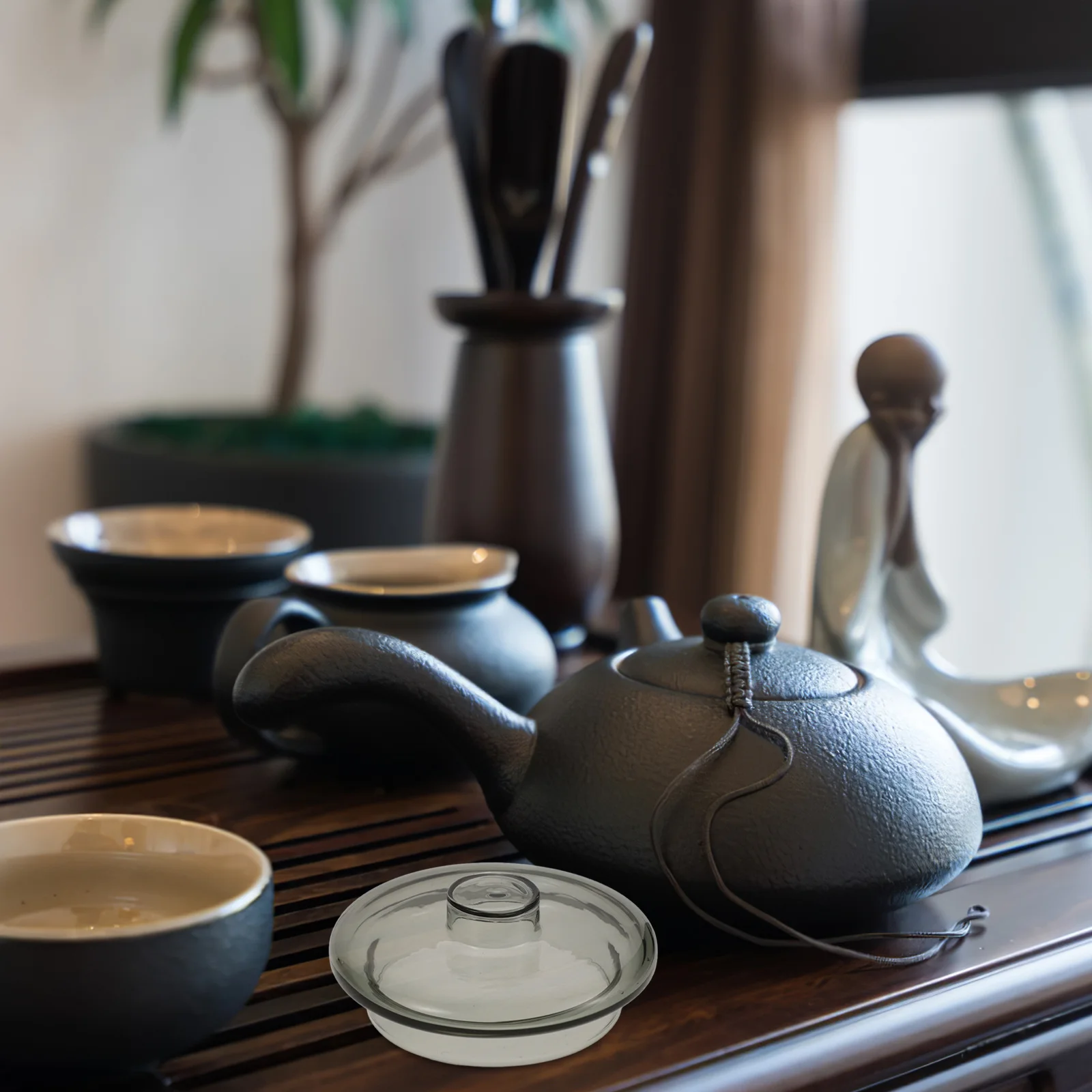 

Teapot Glass Lid Replacement Clear Tea Kettle Lid Elegant Transparent Design Round Corners Smooth Edges Household Accessory