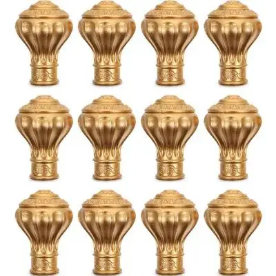 

12pcs Curtain Rod Accessories Decorative End Caps For Home Office Roman Pole Finial Window Rod Supplies Curtain Pole Decor