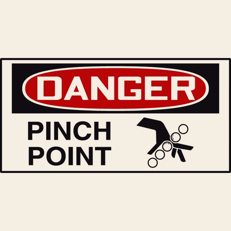ملصق أمان لاصق من الفينيل "Danger Pinch Point"، 15 سم PVC KK #1