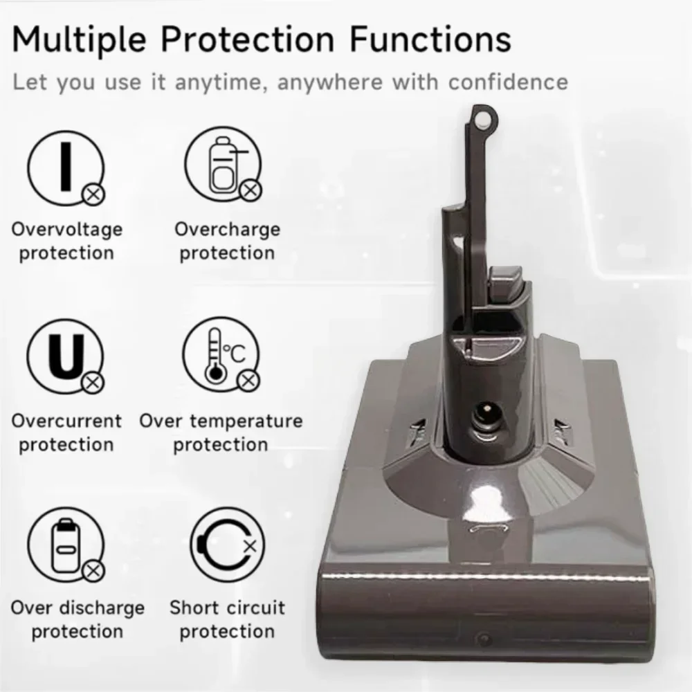 4800 مللي أمبير 21.6 فولت لبطارية دايسون V8 المطلقة V8 الحيوان ليثيوم أيون SV10 سلسلة مكنسة كهربائية محمولة قابلة للشحن
