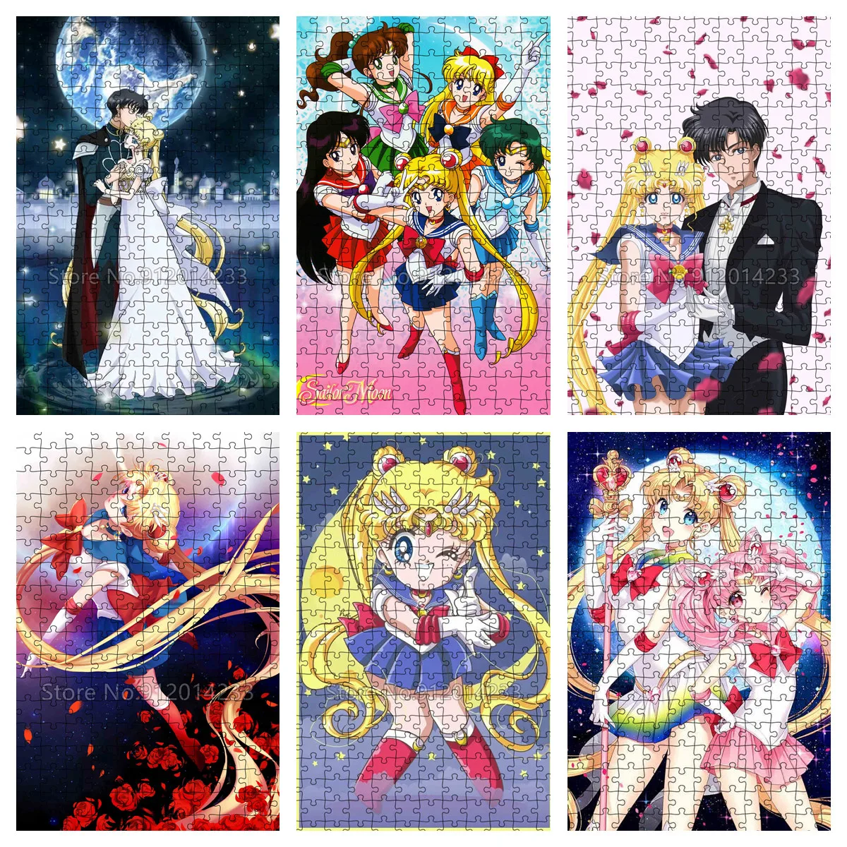 Sailor Moon Jigsaw Puzzle Puzzle di carta creativi per adulti Giocattoli per bambini Educativi Intellettuali Decompressione Divertimento Gioco per famiglie