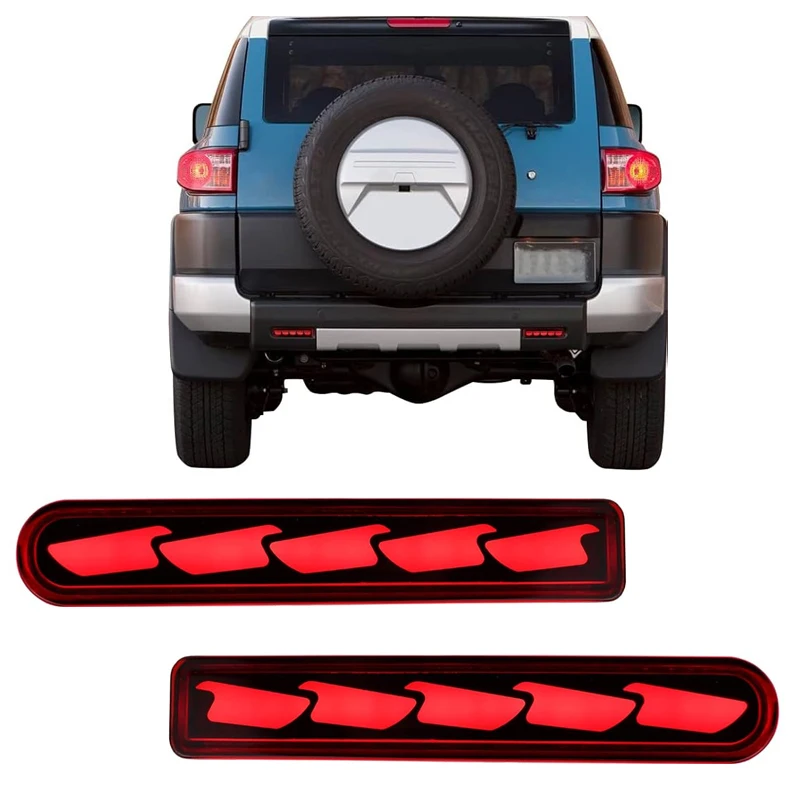 Rear Reflector Bumper Fog Light DRL Compatible with Toyota FJ Cruiser 2007-2022 Functions as Tail&Brake&Turn Signal Light 3-In-1