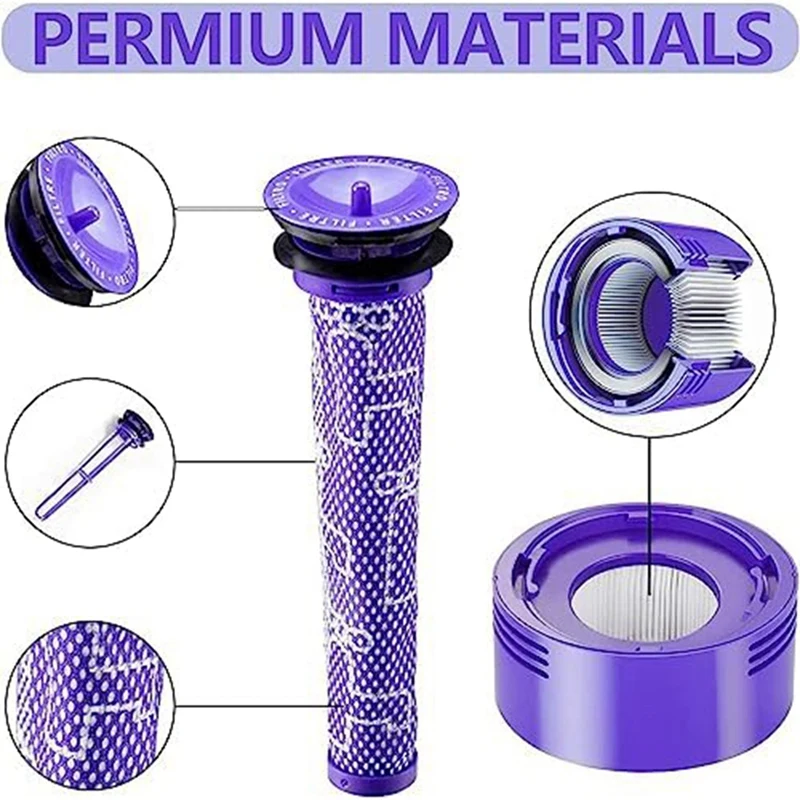 3 pra-& Post Filter vakum Filter penggantian Kit untuk Dyson V7, V8 penggantian bagian 965661-01 & 967478-01