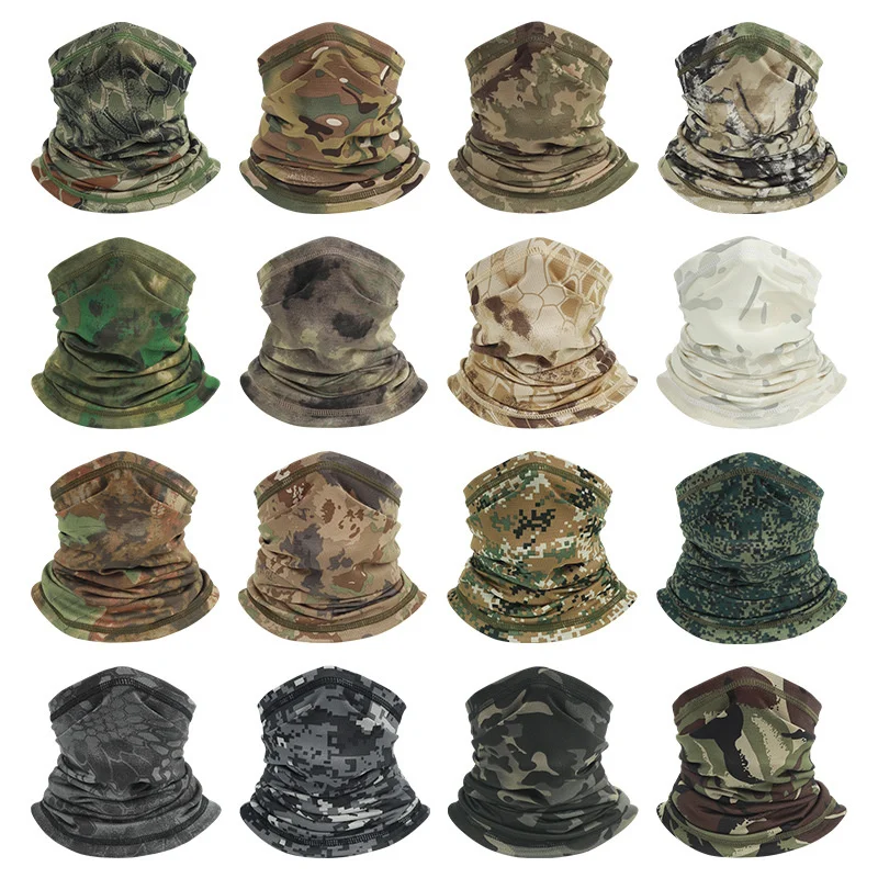 Sports Neck Gaiter Camouflage Sun Protection Breathable Mesh Face Cover for Outdoor Fishing Cycling Sports