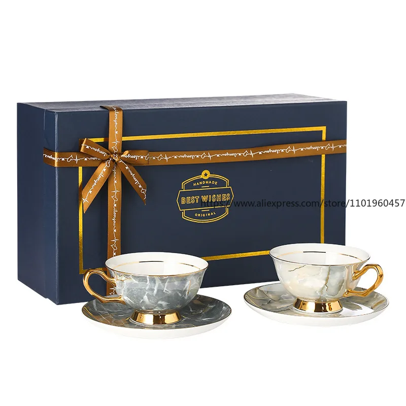 

Coffee Cup Set Bone China Cup and Saucer European-Style Light Luxury Exquisite Premium Gift Box Afternoon Tea Cup Niche Gift
