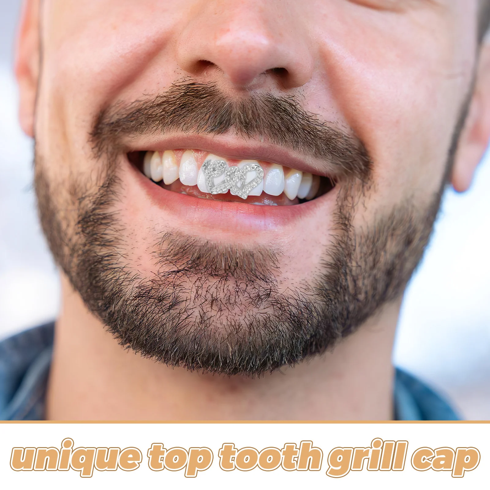 أعلى الأسنان قبعة الشواية مزدوجة القلب تصميم تألق حجر الراين الفم شواء مجموعة ل الهيب هوب نمط مجوهرات الرجال النساء حزب الحسنات #2