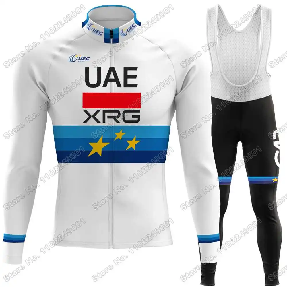 2025 فريق الإمارات العربية المتحدة بطل أوروبي لركوب الدراجات طقم جيرسي صيفي وشتوي Tadej Pogaارية ملابس ركوب الدراجات للرجال سترة دراجة الطريق مريلة الجوارب #2