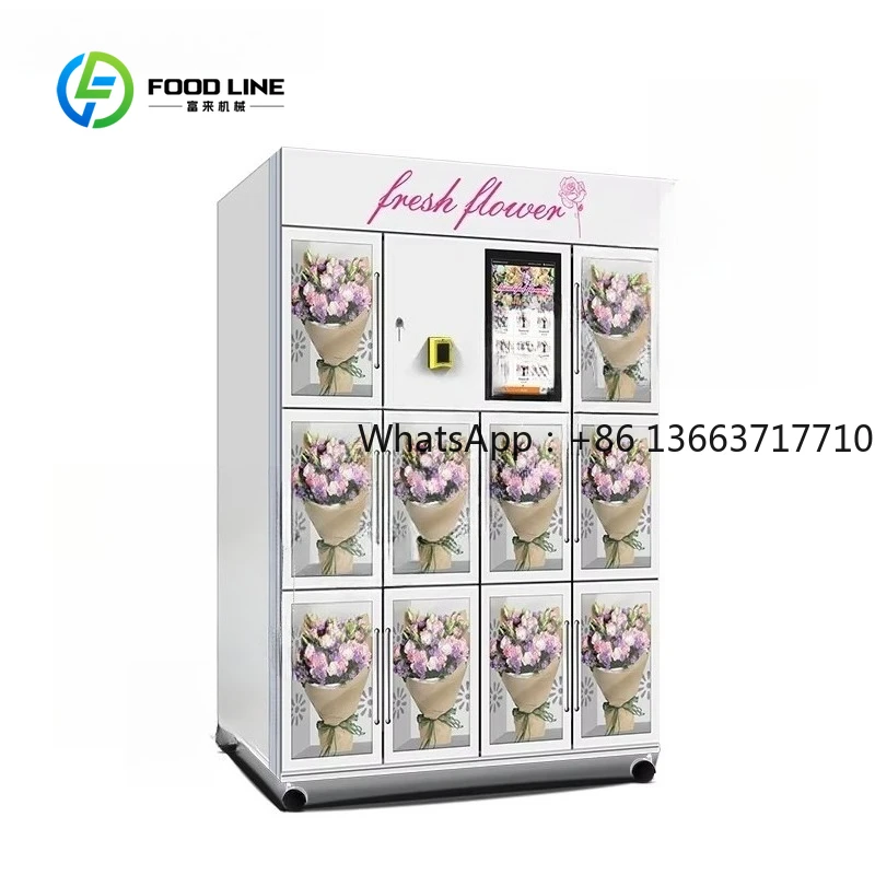 Flower Vending Machine Vending Machine Supplier Customized Full Automatic Glass Door Outdoor Locker Remote Monitor Reliable