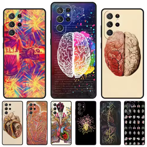 Medical Human Anatomy phone case For Samsung Galaxy S24 S23 S22 Ultra Note 10 20 Plus S8 S9 S10 S20 S21 FE Cover