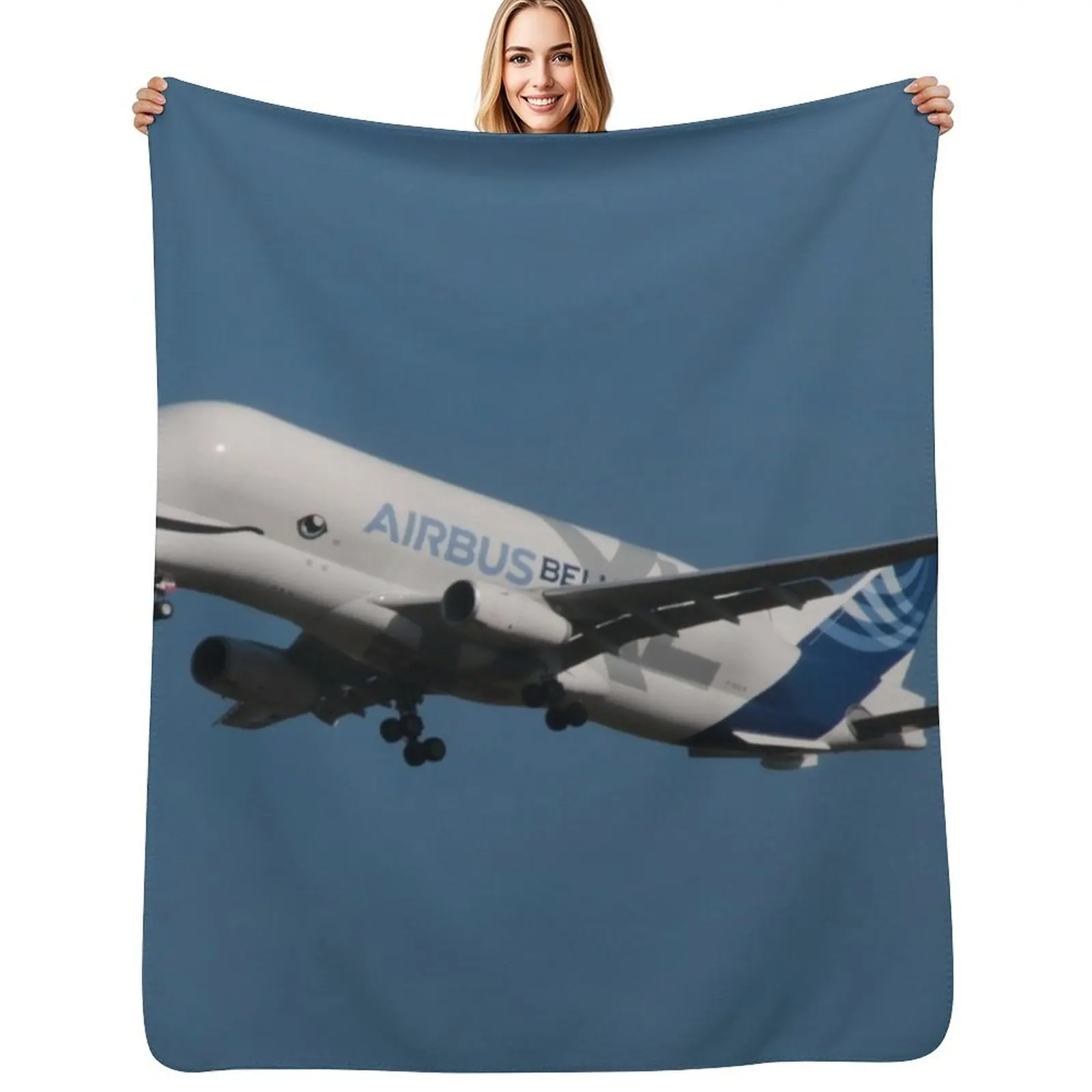 

The Airbus Beluga XL Throw Blanket Modern Design Soft Blanket for Home Decor