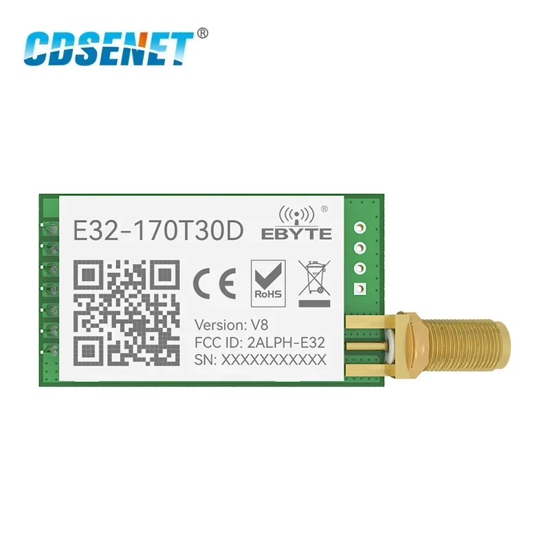 CDSENET LoRa 170MHz vhf 트랜시버 E32-170T30D 무선 rf 모듈, 장거리 8km SMA rf 송신기 및 리시버