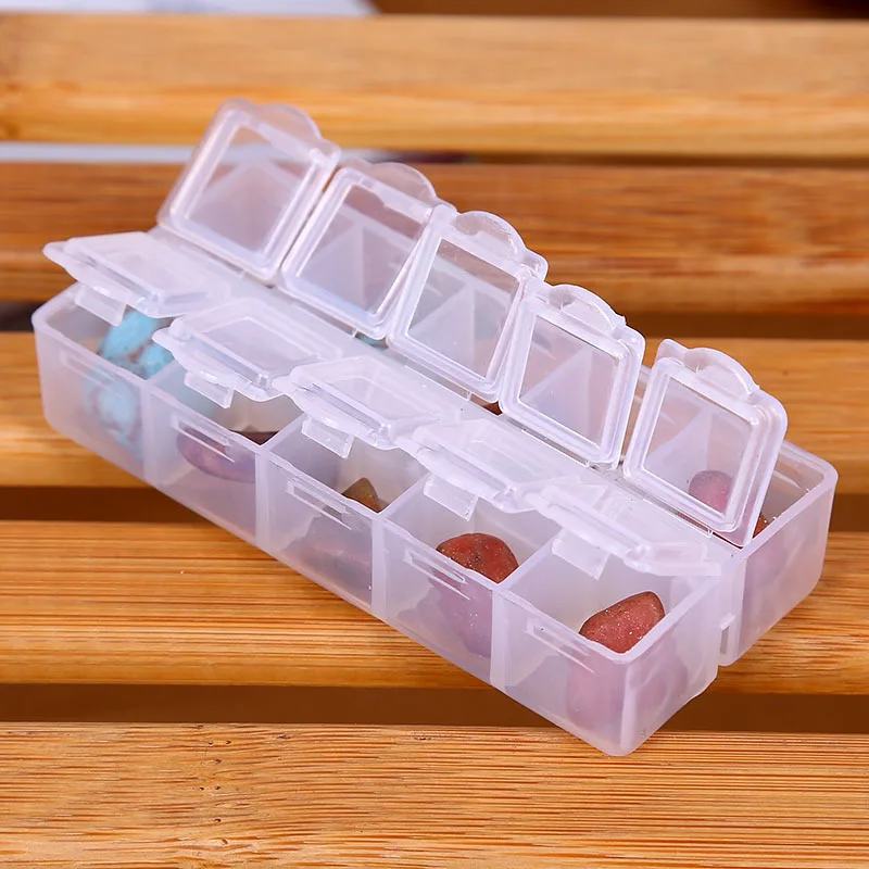 Onafhankelijke Verstelbare Plastic Opbergdoos Voor Kleine Component Ring Sieraden Tool Bead Pillen Organizer Nail Art Tip Case