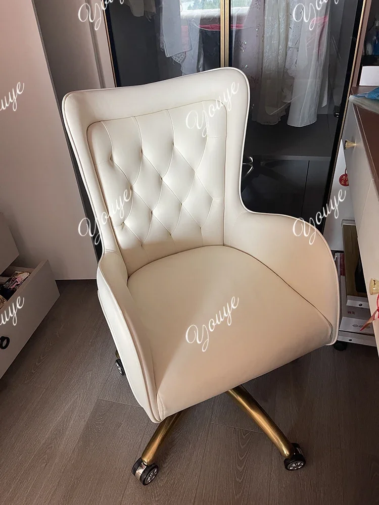 

V63 Легкий роскошный компьютерный стул, дизайнерский художественный вращающийся стул, спинка для домашнего кабинета, комфорт для домашнего офиса