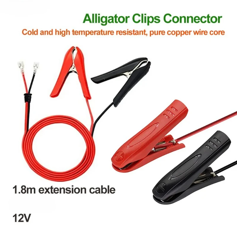 

Разъем с зажимами типа «крокодил», кабель 1,8 м, 12AWG для автомобильных аккумуляторов, источник питания, сделай сам, зажимы для аккумуляторов для кемпинга на открытом воздухе