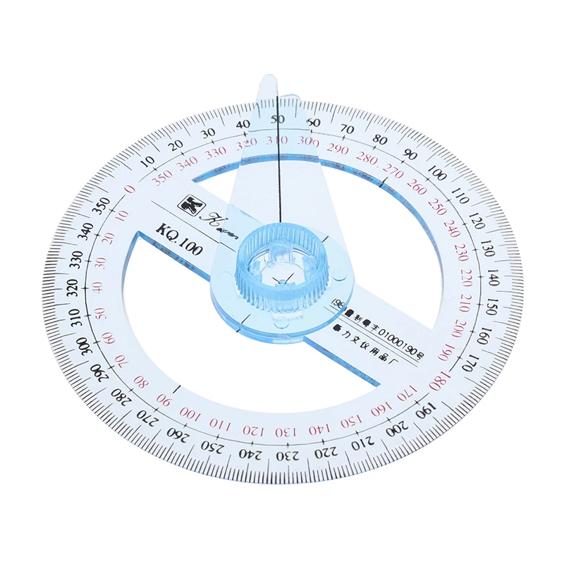 360° Plastic Degree Protractor Angle Edge Finder Measuring Ruler Student Tool