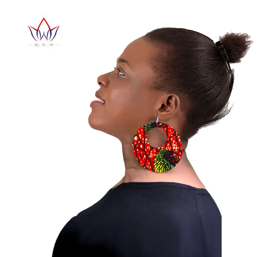 

2023 African Cloth Fabric Earrings Handmade Earrings With Tassels For Women African Print Ankara Big Oversized Earrings SP032