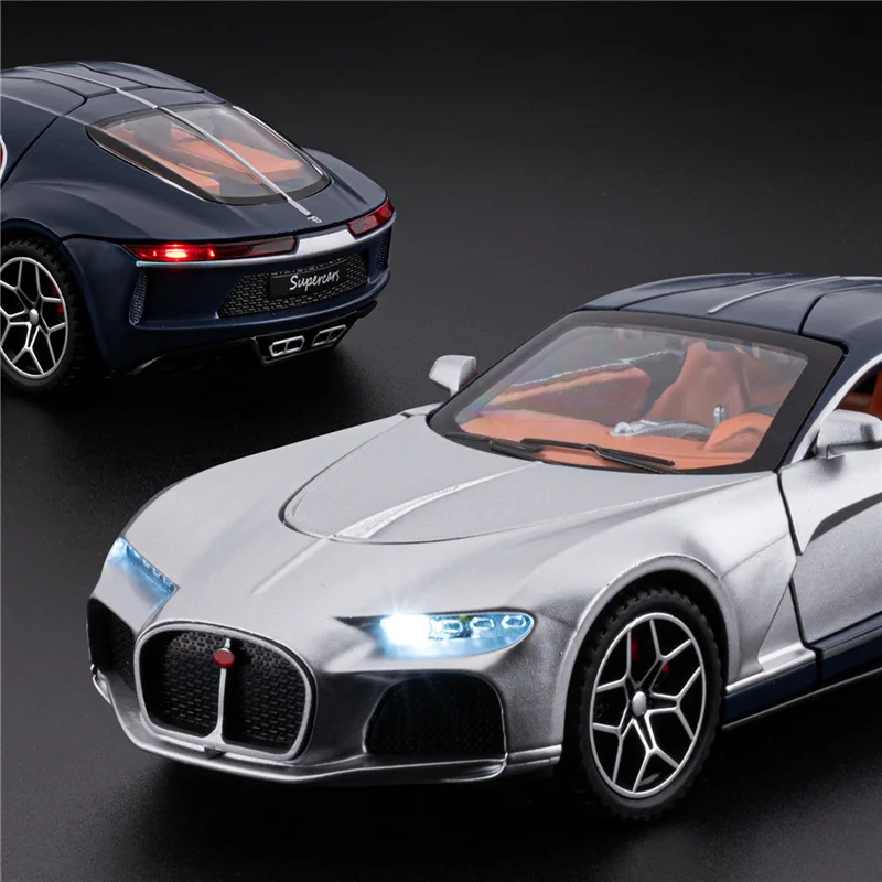 1:32 アトランティック合金スポーツカーモデルダイキャストメタルレーシング車両カーモデルサウンドとライトシミュレーションコレクション子供のおもちゃギフト