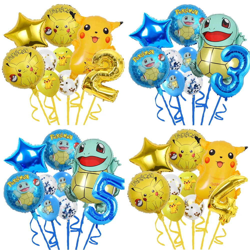 

Cartoon Pokemon Birthday Party Decoration Aluminum Foil Balloon Set Pikachu Boys and Girls' Favorite Birthday Gift