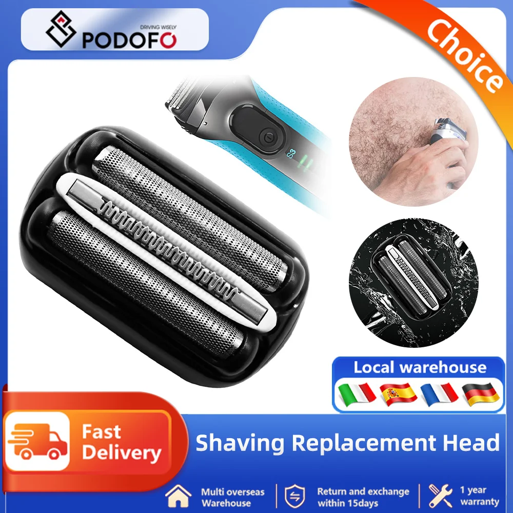 Podofo Shaver Replacement Blade Foil Head Accessory 32B Fit for Braun 3 Series 300S / 301S / 310S Shaver Replacement Foil Head