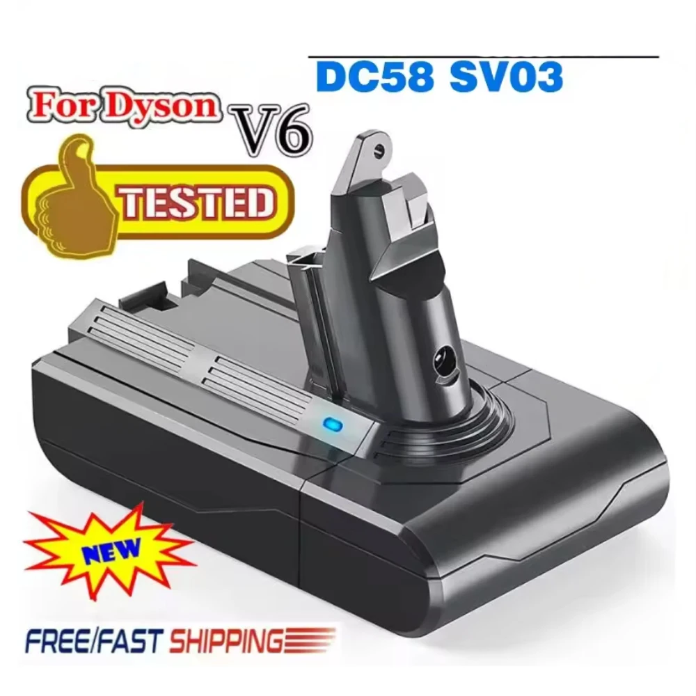 

21.6V 8000Ah ForDyson Battery Replacement DC62 DC59 DC58 SV03 SV04 SV09 V6 Animal Motorhead V6 Slim V6 Absolute Vacuum Batter