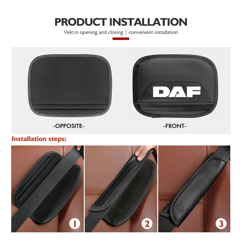 For DAF 1/2pcs Car Safety Belt Shoulder Cover Seat Belt Protection Pad XF 95 105 CF LF VAN CF XG 106XF CF85 Truck view 2