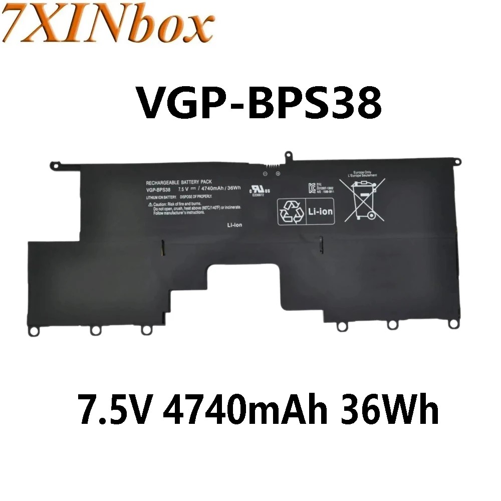 7XINbox VGP-BPS38 7.5V 4740mAh 36Wh Lapotps Battery for Sony Pro11 Pro13 SVP11 SVP13 P132200C P13226SC