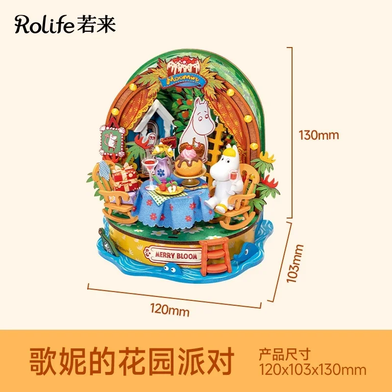 Rolife Moomin Serie Houten Bouwstenen Moomin Huis Vallei Assemblagemodel Tuinfeest Boskamp Ornament Speelgoed Cadeau