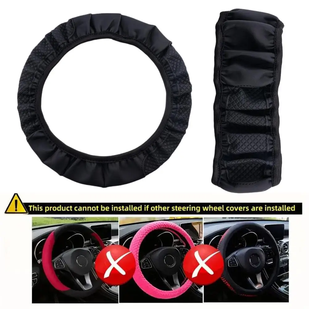 Auto Lenkrad Abdeckung Universal Anti Slip Leder Lenkung Abdeckungen Elastische Ultra-feine Faser Verstärkter Griff Auto Zubehör