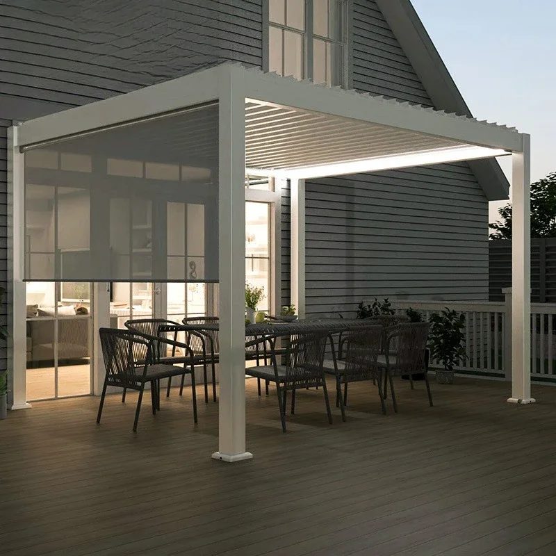 Mosquito-proof courtyard louver pavilion sunshade greenhouse aluminum removable windproof ultraviolet outdoor leisure