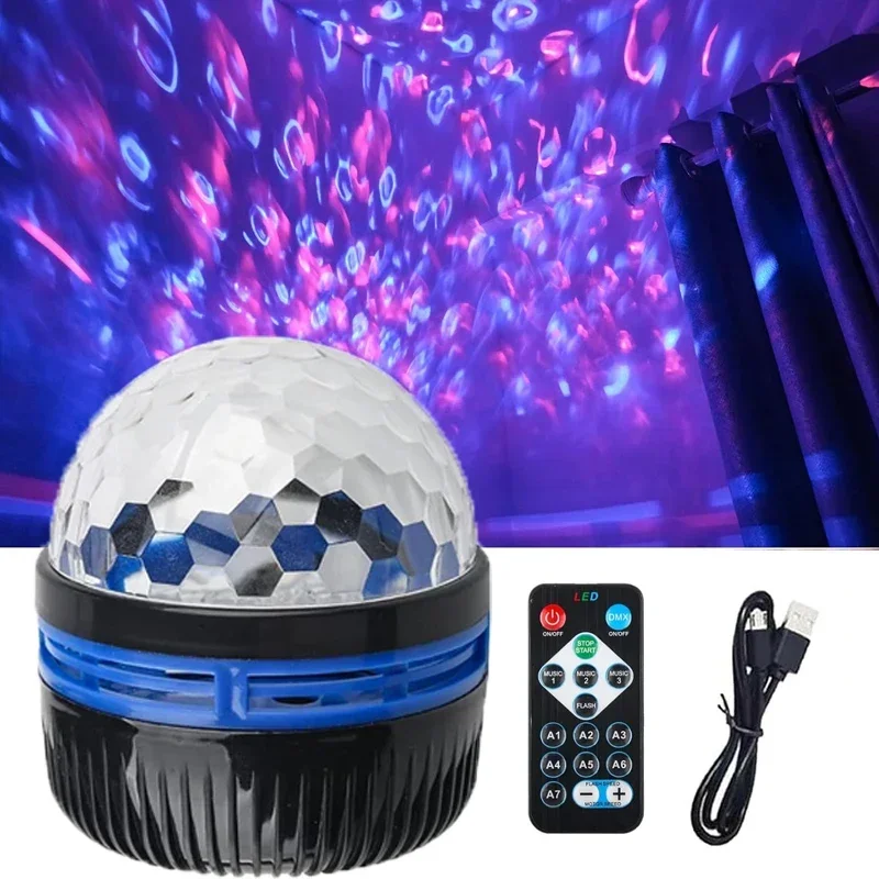 

New Northern Aurora Projector LEDUSB Night Lights Water Ripple Pattern With Remote Control for Home Decoration Bedroom Party KTV