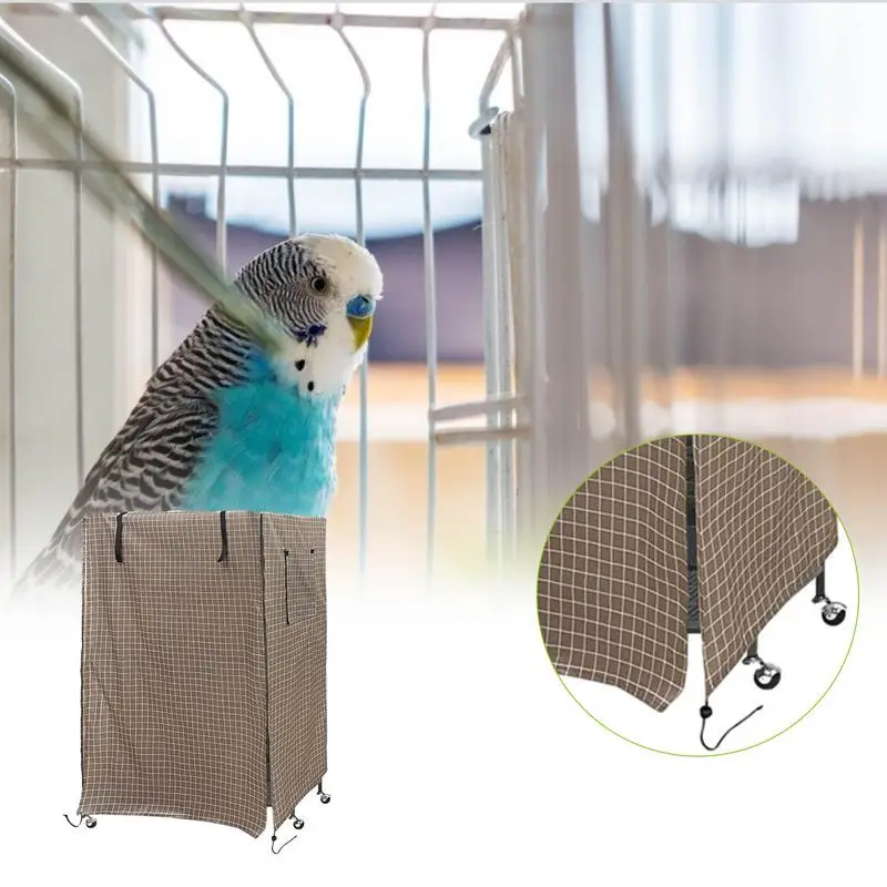 1pcs Bird Cage Cover Parrot Breathable Bird Cage Net Windproof Seed Catcher Pets Stretchy Cage Protective Cover Cage Accessories