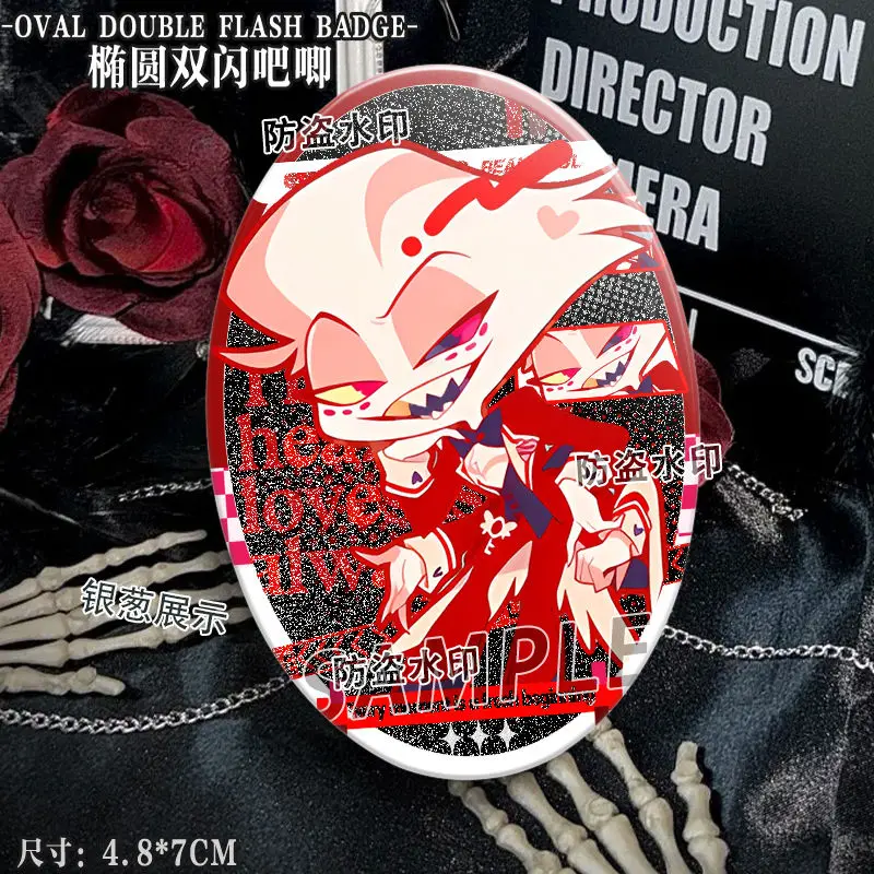 Alastor Lucifer Anime Badges Pins ‌Vox Adam The Exorcist Women Brooch Cartoon Fashion Kawaii Brooches for Bag Accessorie Gifts