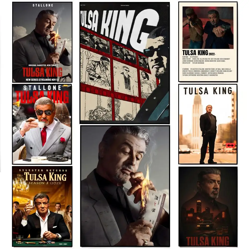 Stoic Mobster Western T-Tulsa King Poster HD  Waterproof Wall Sticker Bar Living Room Decor Gift