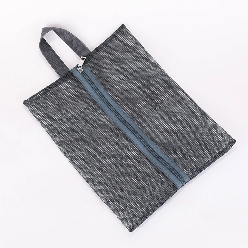 Mesh Beach Bag Large Capacity Portable Shower Handbag Transparent Mesh Makeup Bag Solid Color Travel Swimming Storage Bags